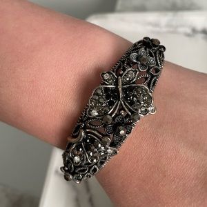 Gunmetal Butterfly Cuff Bracelet